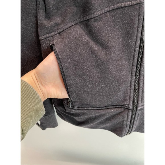 Patagonia Full Zip Grey Fold Over Collar Sweater Jacket size Small Women's READ - Picture 4 of 6